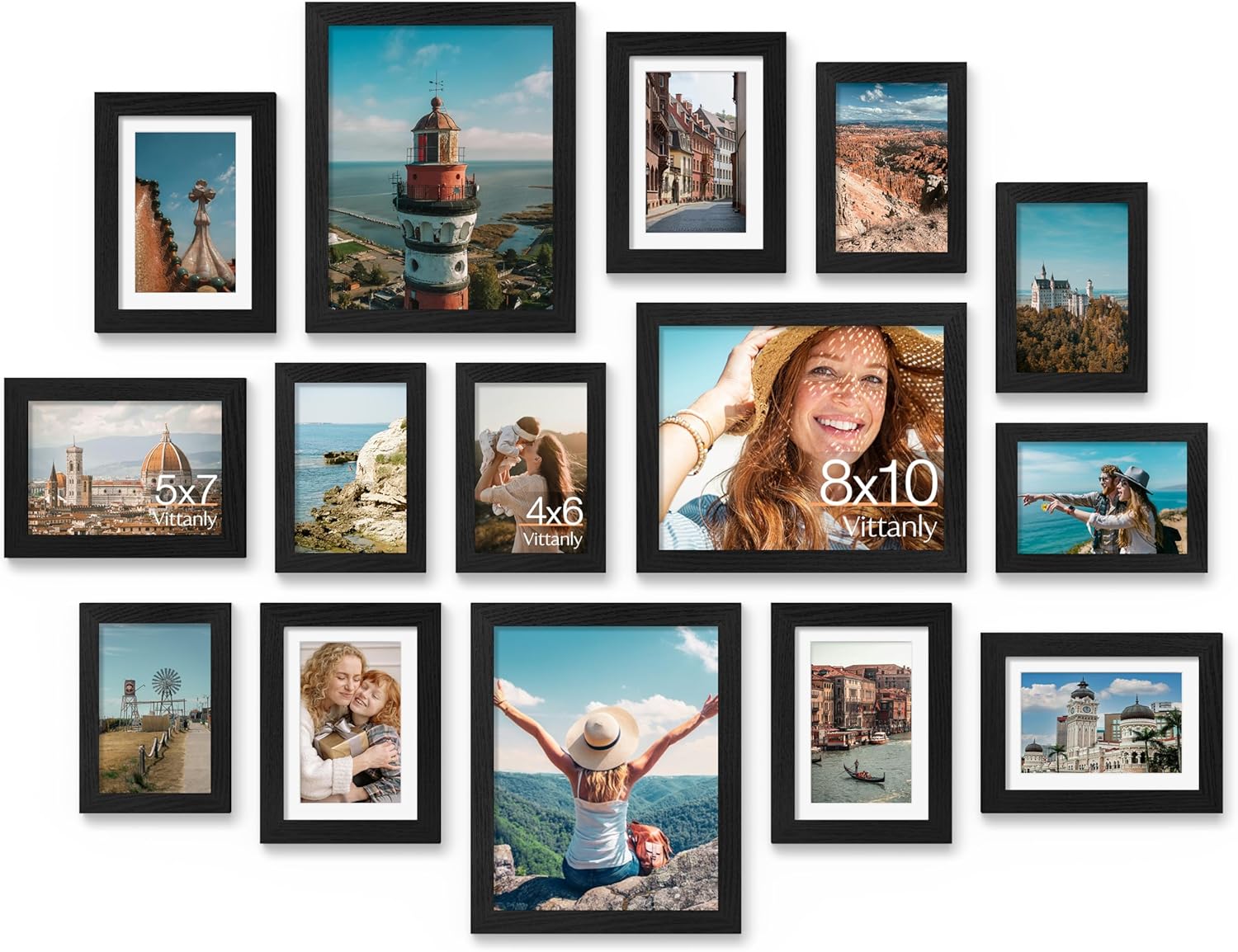 Black Wood Finish Multi-size Frames