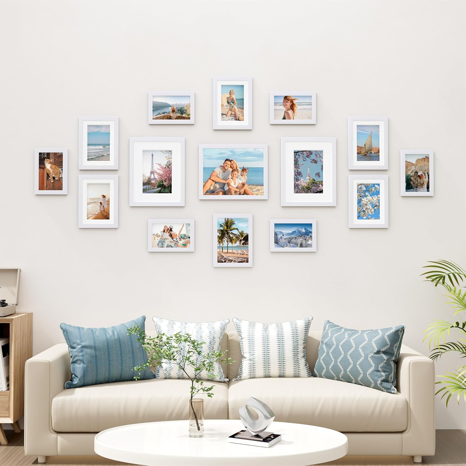 White Wood Finish Photo Frame Set