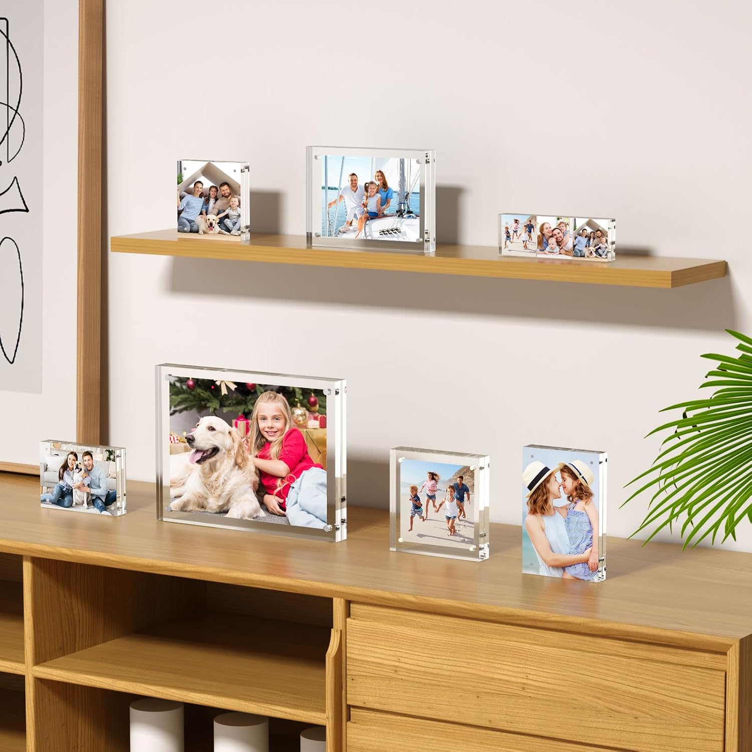 Clear Acrylic Magnetic Photo Frame Set - Multi-Size